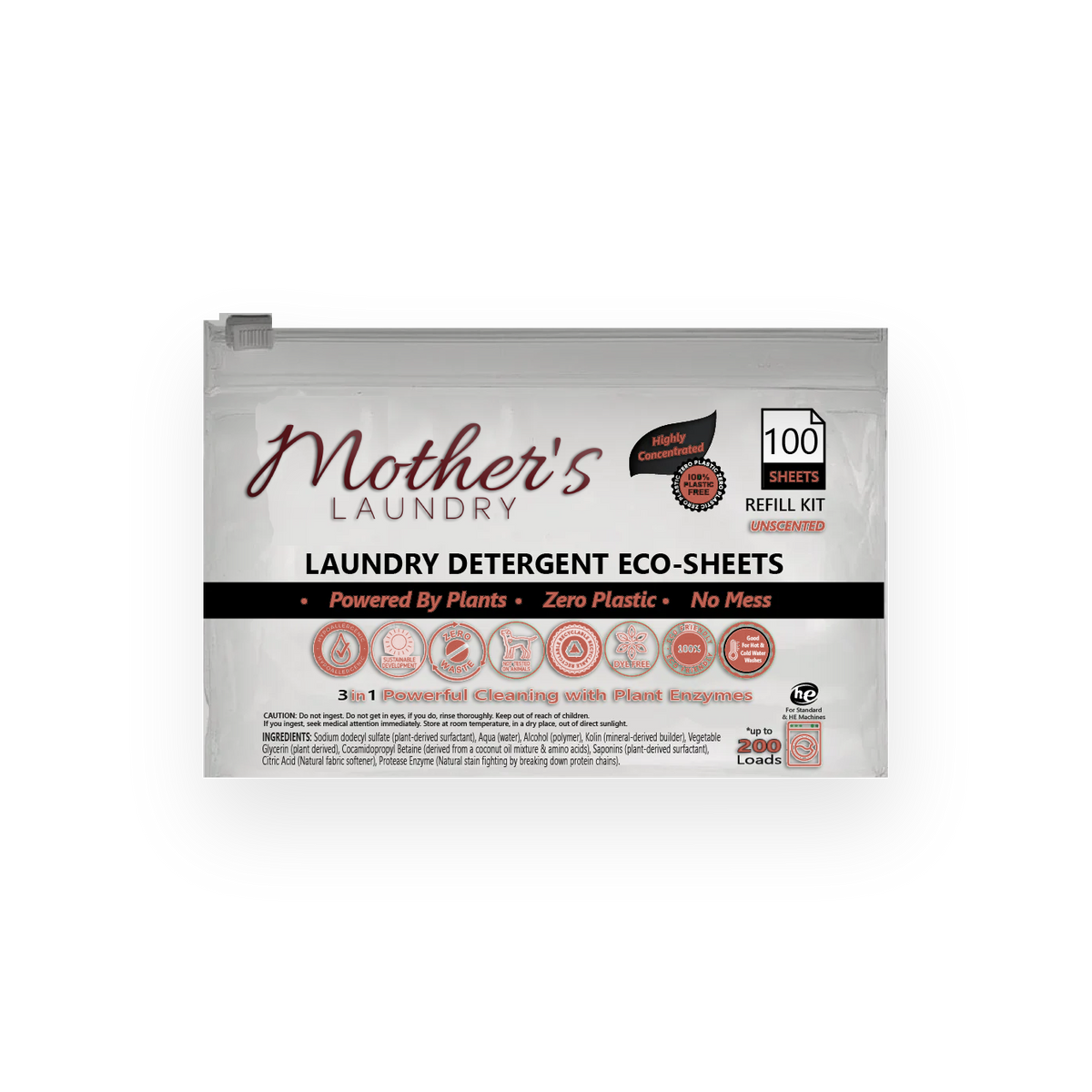 Mother's Home - Laundry Detergent Eco-Sheets (100 Count)